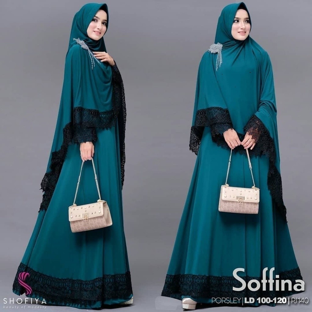 Soffina Syari / Gamis wanita-Gamis Wanita Free Khimar dan Cadar / Stelan Syari / Syari Wanita /  Baj