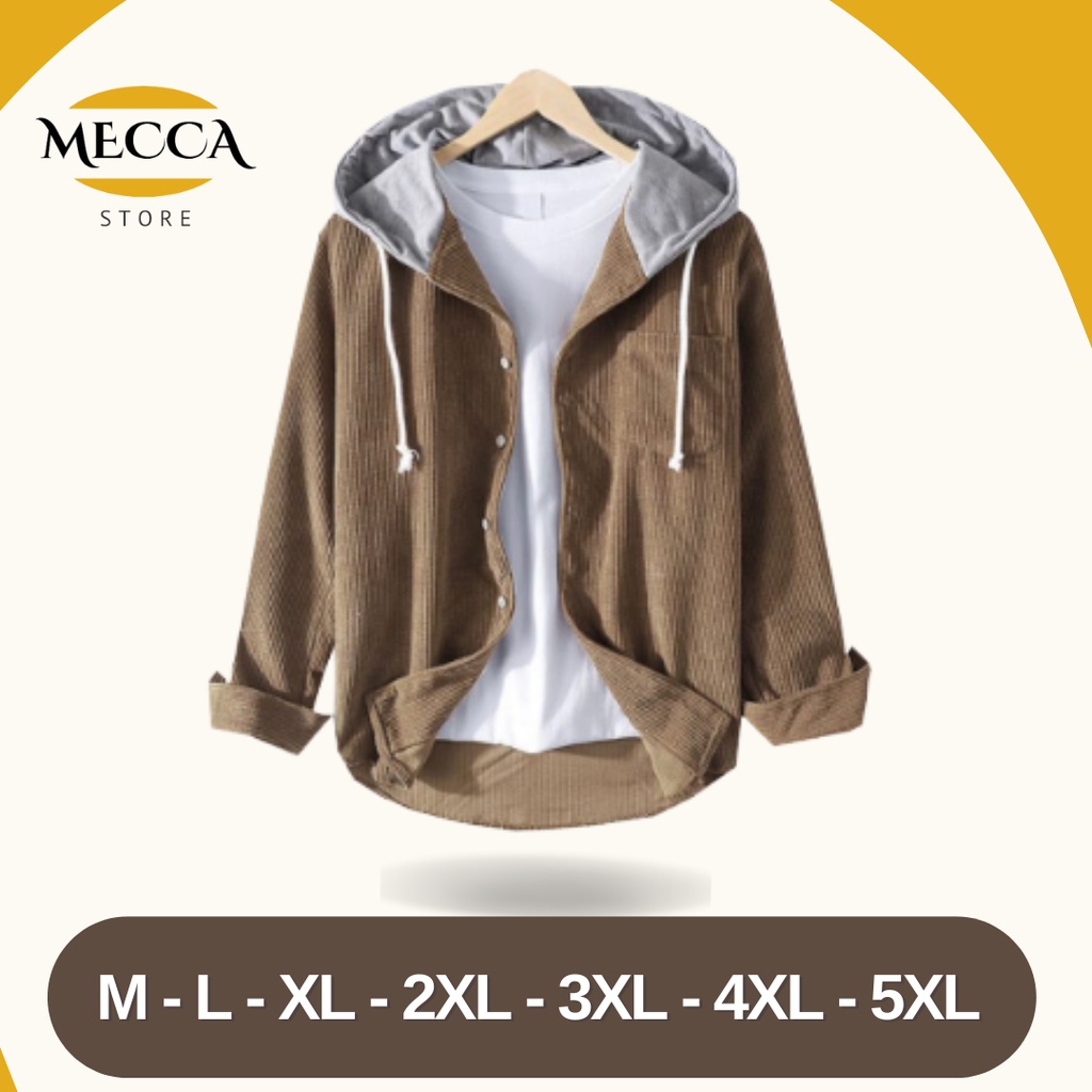 Jaket Hoodie Pria Cream
