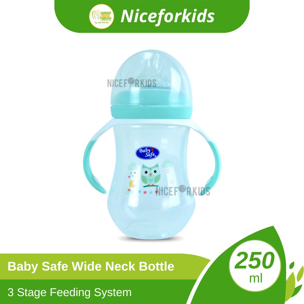 Baby Safe Bottle Wide Neck 3 Stage 250ml (WN30) / Botol Minum Susu Bayi