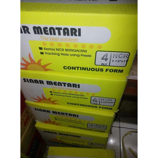 

JUAL Continuous form sinar mentari 9.5 x 11- 4 ply