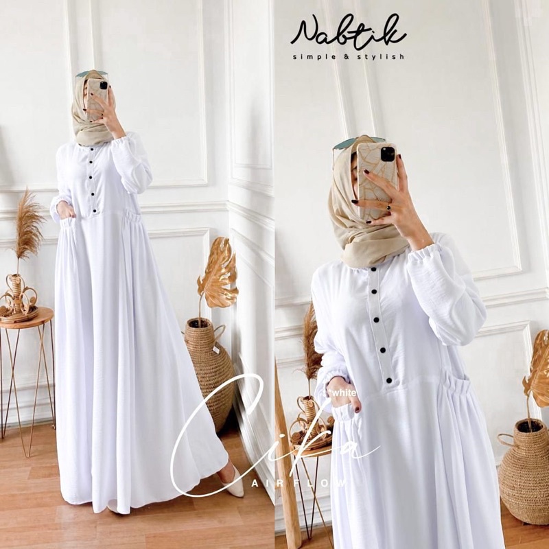 [REDAY STOK] CIKA + Sela Dress Gamis Muslim Polos Original produk by NABTIK