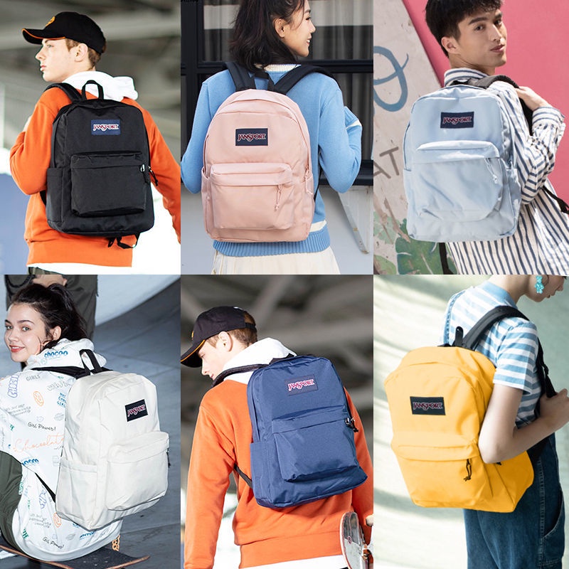 sera JanSport Jasper klasik warna solid ransel tas sekolah mahasiswa pria dan wanita resmi komputer tren ransel otentik