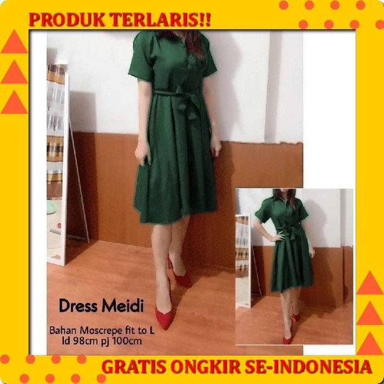 [Christmas Edition] Elia Lace Brukat Dress Wanita Premium Quality Midi Dress Perempuan Dewasa Gaun K