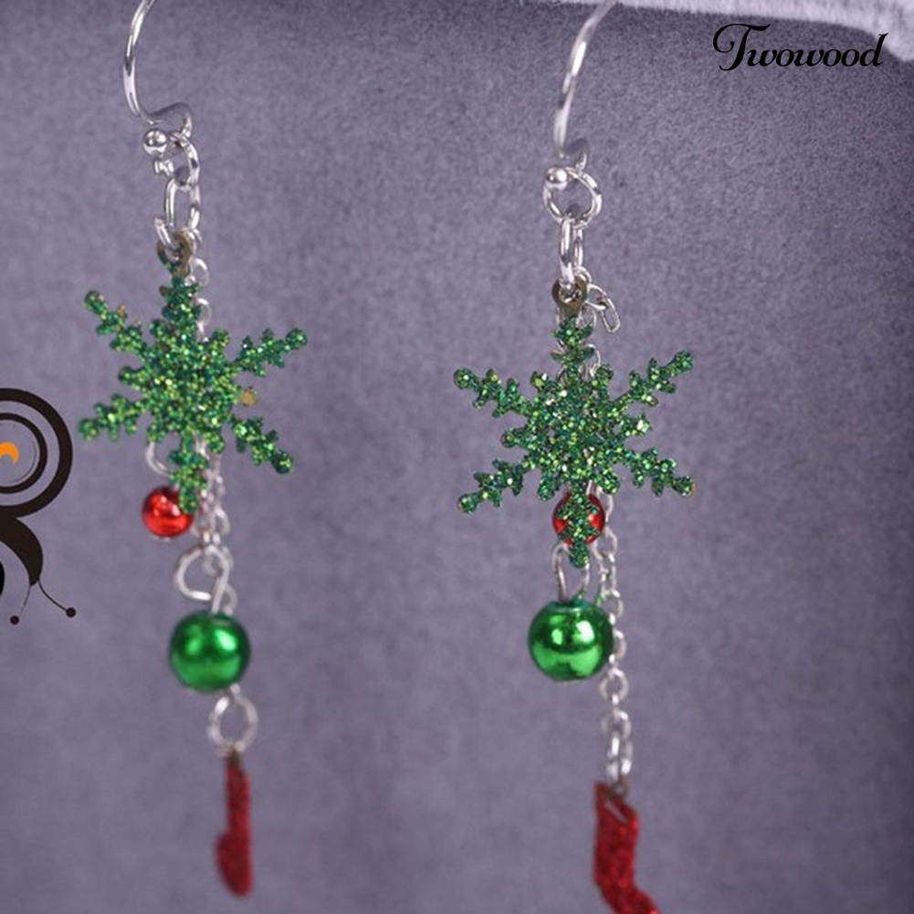 Anting Hook Model Snowflake Natal Untuk Wanita