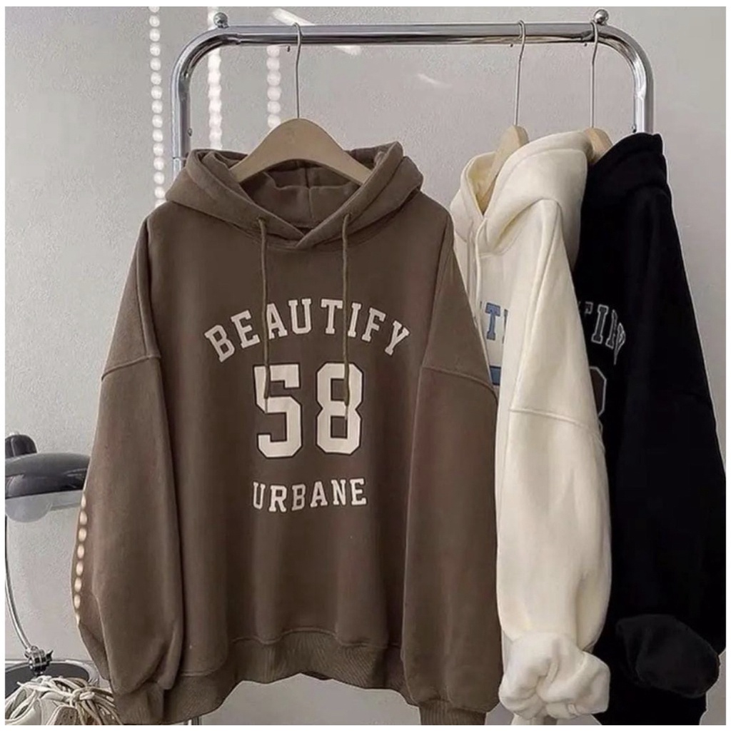 HOODIE SWEATER BEAUTIFY 58 BAHAN FLEECE