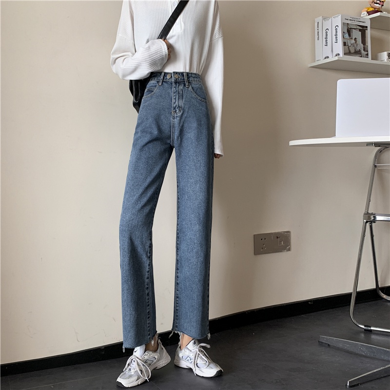 Rawis Highwaist Straight Celana Jeans Wanita Dua tombol / Good Sister Jeans