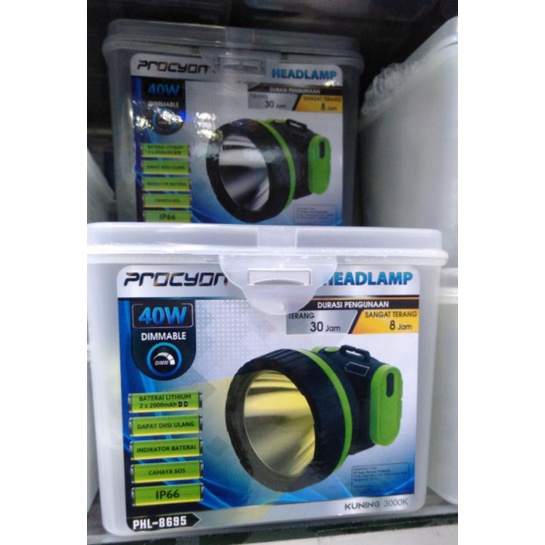 HEADLAMP SENTER KEPALA PROCYON 40 PHL 8695 WATT DIMMER