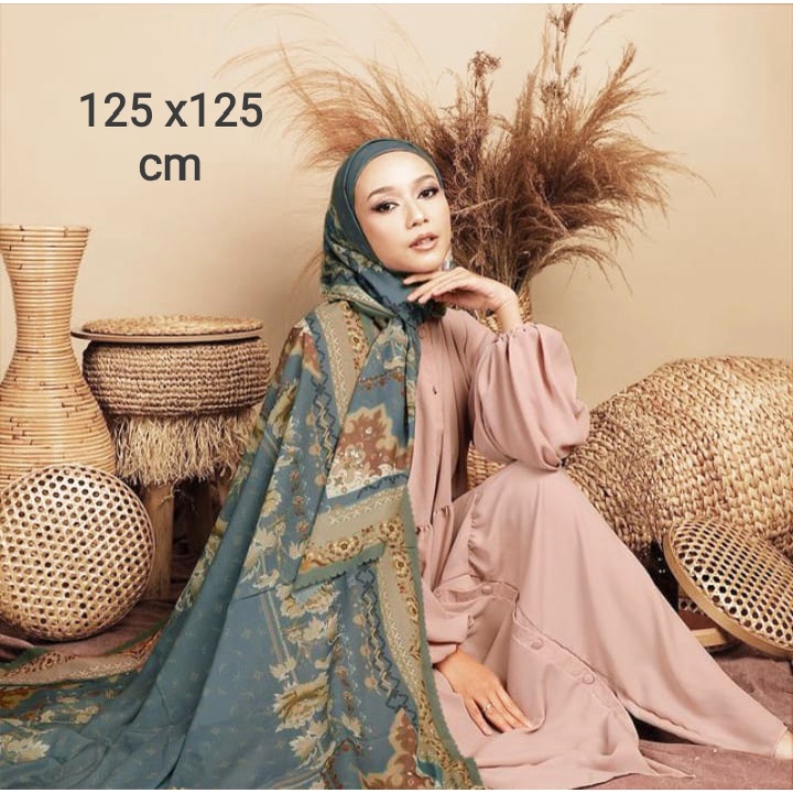Diskon!! Hijab Voal Syar'i Ukuran 125 x 125 Jilbab Syar'i Motif Kerudung Khimar