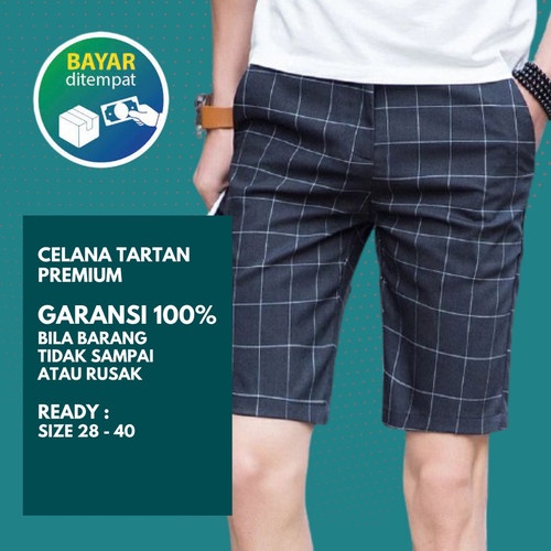 Celana tartan pendek pria distro original Celana pendek tartan cowok dewasa bahan tebal