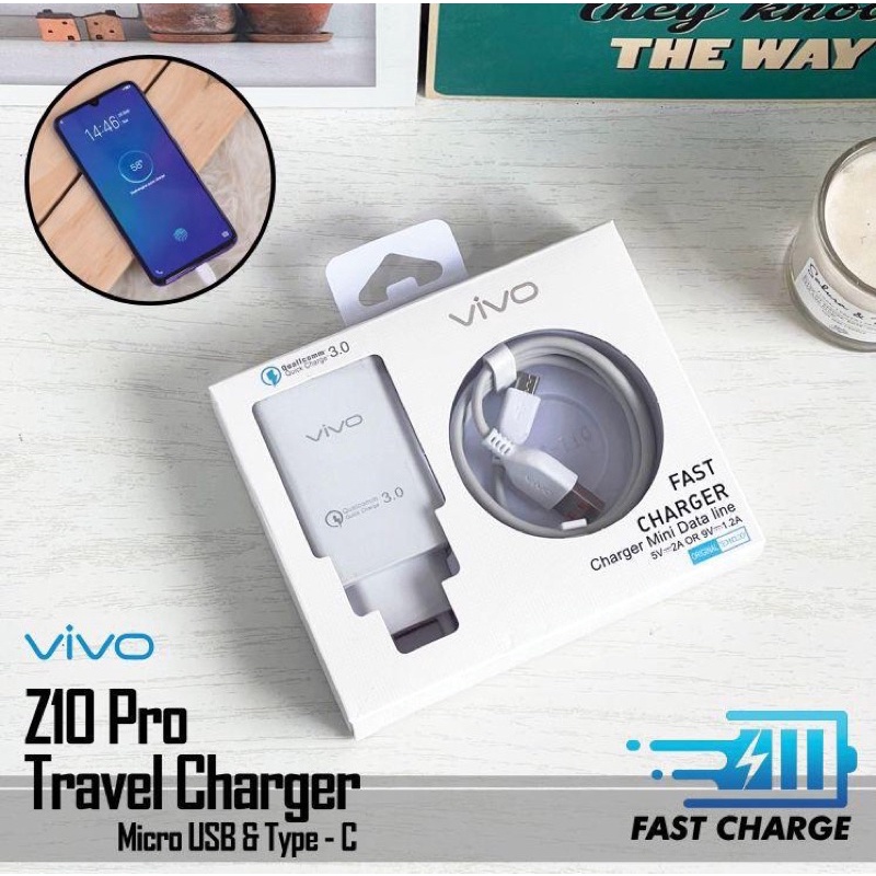 Travel Charger Vivo Z1 z10 Pro Fast Charging Qualcomm Quick Charge