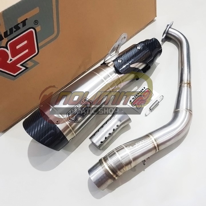 Knalpot Racing R9 H2 SS ORI Full System Free DB Killer Yamaha Aerox 155 OLD Lexi