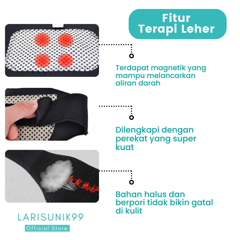 Sabuk Leher Magnetic Alat Terapi Koyo Leher Melancarkan Peredaran Darah Sabuk Terapi