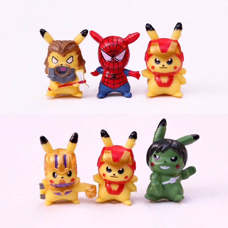 6pcs / Set Mainan Boneka Anime Pokemon TAKARA TOMY Pikachu Mini Untuk Hadiah Ulang Tahun Anak