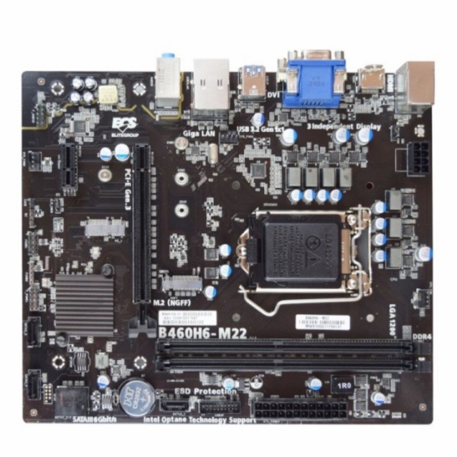 MOTHERBOARD ECS B460H6-M22 Intel Gen 10 Soket 1200