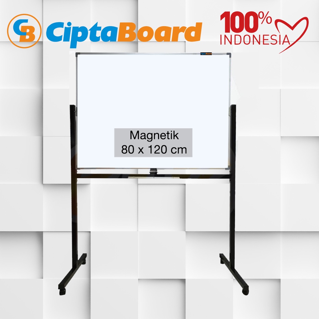 

Papan / Tulis Whiteboard / Standing / Magnet / Single Face / Cipta / 80 x 120 cm