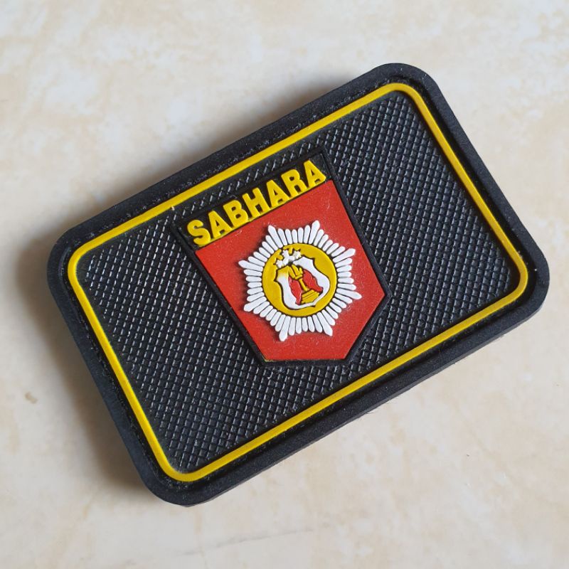 patch rubber logo sabhara / polisi / polri / police / tempelan emblem karet velcro