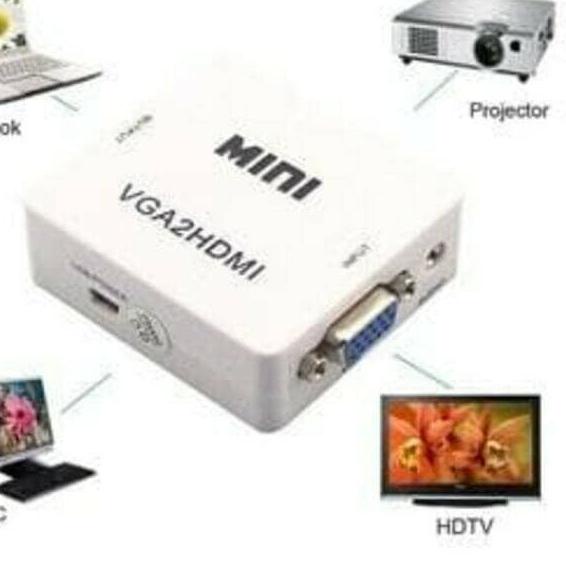 CONVERTER VGA KE HDMI KABEL LAPTOP TO TV FULL HD KONVERTER CABLE