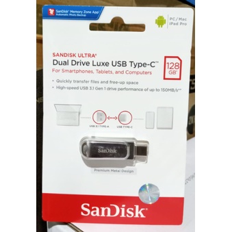 FLASHDISK SANDISK DUAL DRIVE LUXE TYPE C 128 GB