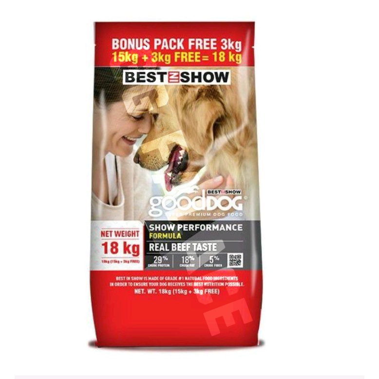 GOJEK Best In Show Good Dog Beef Performance Formula 18kg - Makanan Anjing