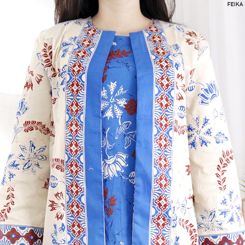 Evercloth Feika Atasan Batik Wanita Atasan Wanita Blouse Batik Wanita