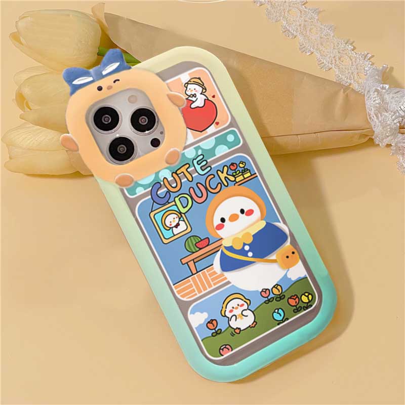 Case Motif Kartun Bebek Monster Untuk Samsung A14 M14 A04 A04S A13 A03S A23 A22 A21S A12 A02S A11 A51 A30 A50 A52 A20S A10S M12 A32 4G