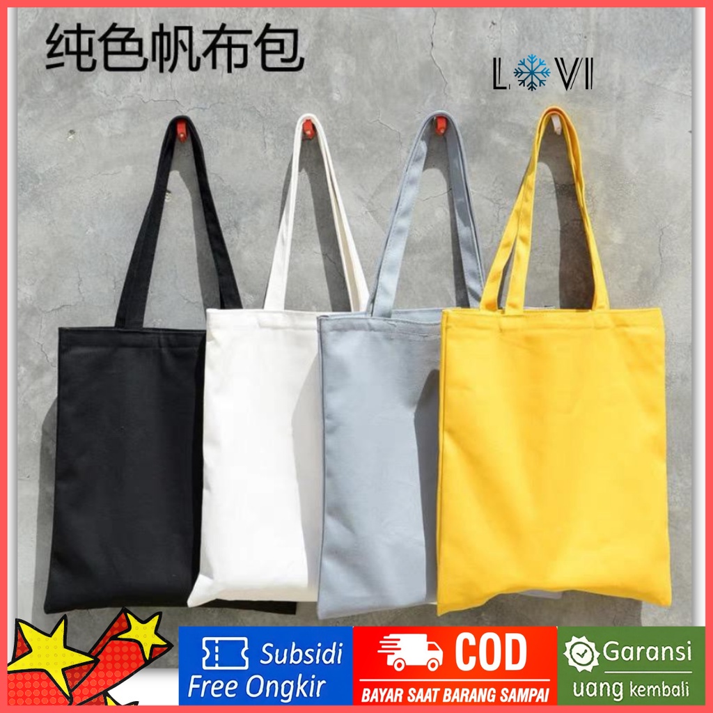 LOVI_ID - Tote Premium Besar Totebag Polos Wanita