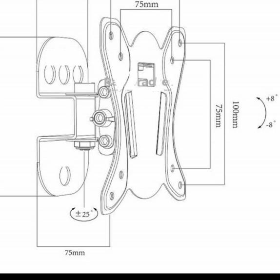 Braket Tv monitor 14" - 29" inc swivel universal