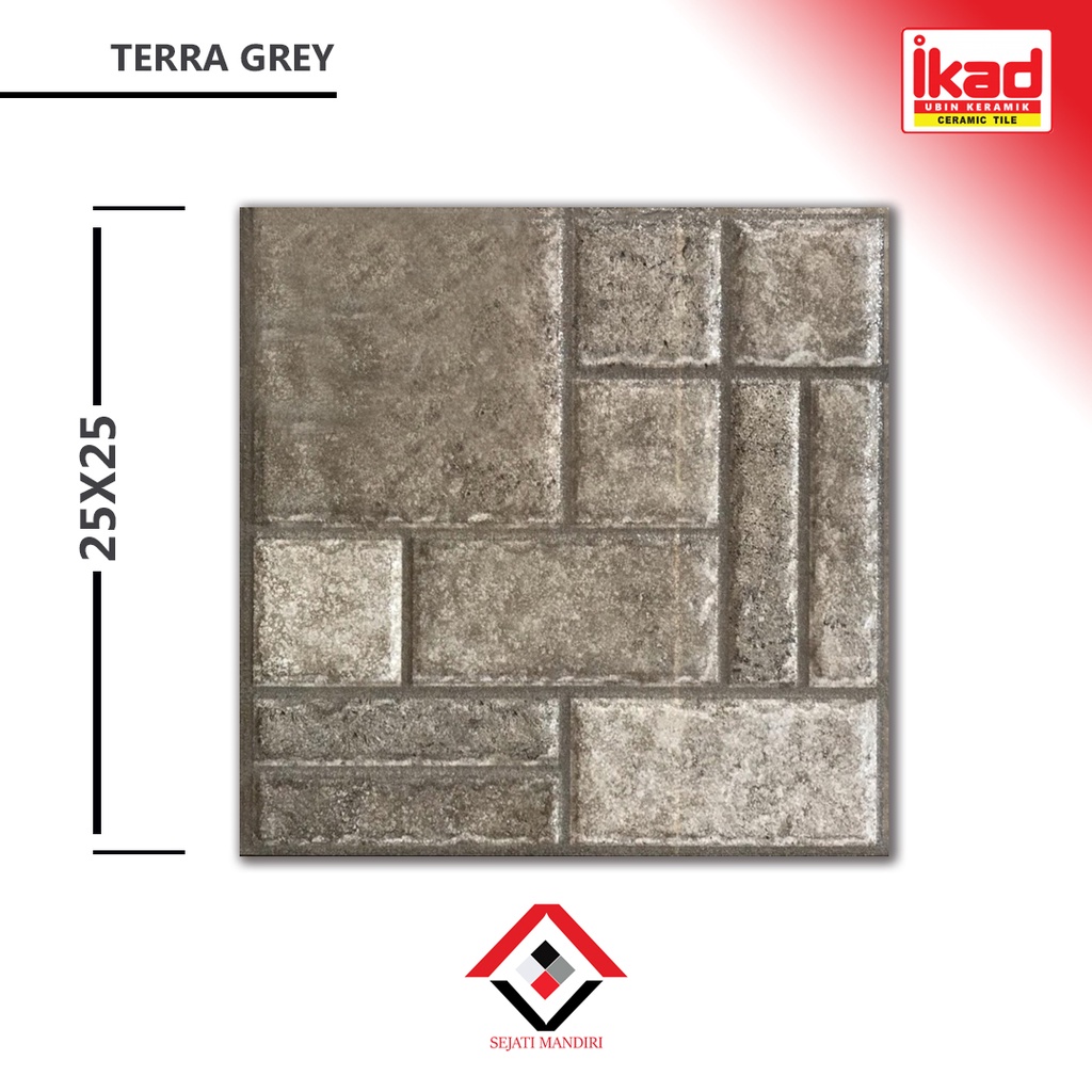 keramik 25x25 - motif batu alam - ikad terra grey