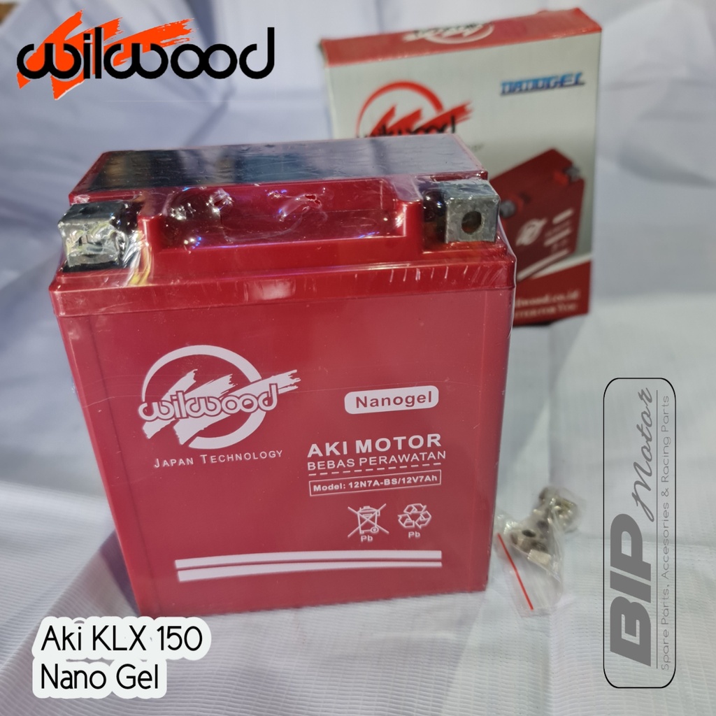 AKI MOTOR KLX 150 12N7A-BS 12V7Ah  NANO GEL MEREK WILWOOD AKI WILWOOD MOTOR KLX