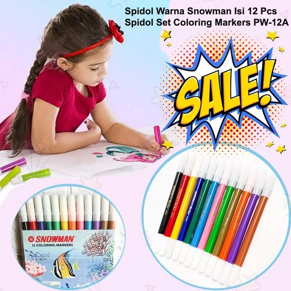 

Spidol Snowman kecil 12 warna PW-12A & 24 warna PW-24A