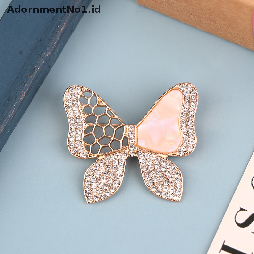 Bros Pin Desain Angsa Butterfly Hias Berlian Imitasi Untuk Aksesoris Wanita / Pesta Pernikahan / Hadiah No1