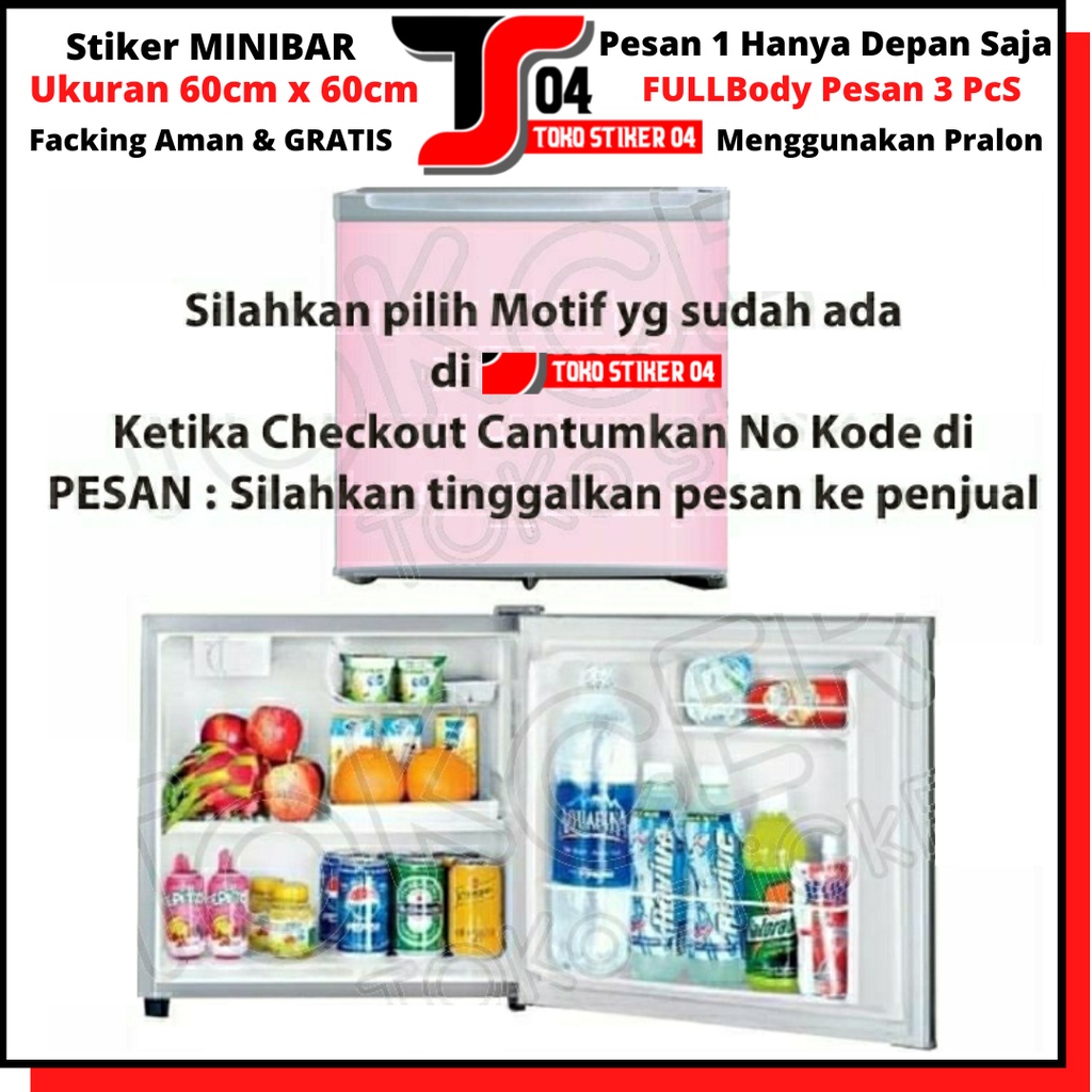 Stiker Kulkas MIni Bar / Kulkas Hotel Pilih Motif Di Toko