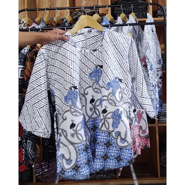 Kemeja Batik Blouse Batik Coplue Lengan Pendek Murah