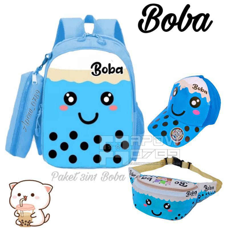 Tas Boba tas ransel anak Boba gratis waistbag topi tempat pinsil - tas anak