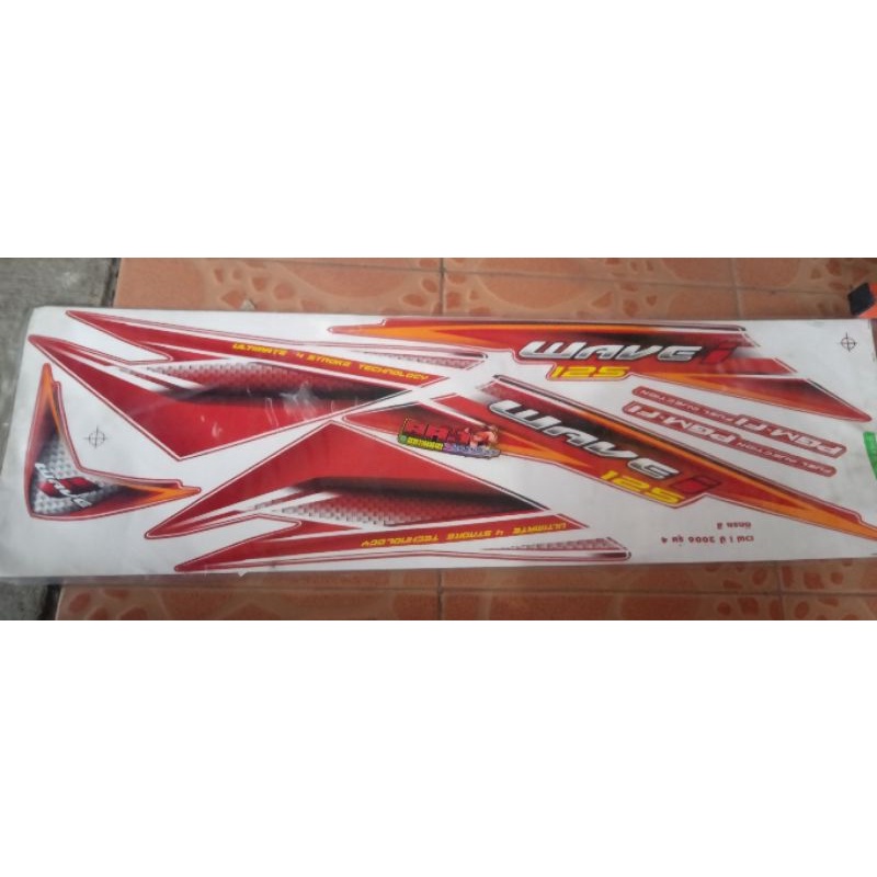 striping wave 125 warna merah