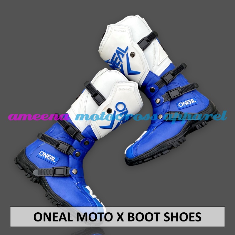 Sepatu MX Boots - Sepatu Trail - Sepatu Motocross - Sepatu Enduro - Sepatu Adventure - White Blue