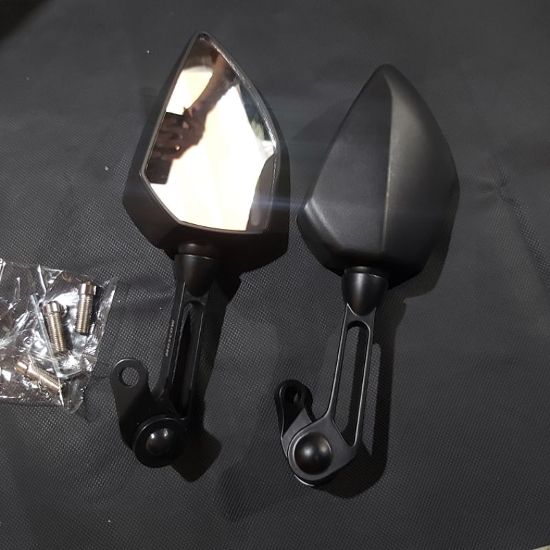 spion ducati, ninja, cbr, r15 gagang cnc hitam cocok untuk semua motor