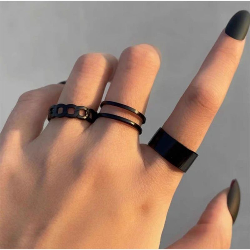 [ COD ] 3pcs Cincin Wanita Set 3 in 1 Ivonette Cincin Fashion / Cincin Pria Wanita Unisex Couple Cin