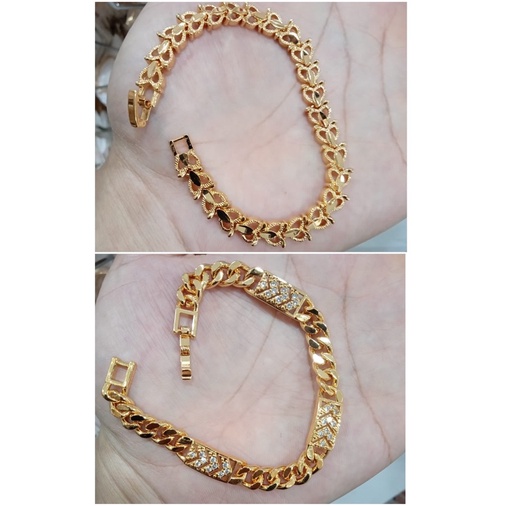 Gelang tangan xuping wanita berlapis emas uk18cm