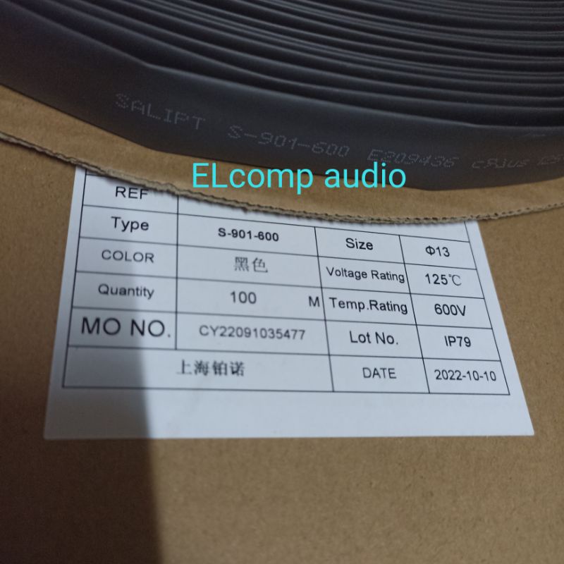 HEATSHRING TUBING SARUNG KABEL BAKAR 13MM SALIPT HITAM