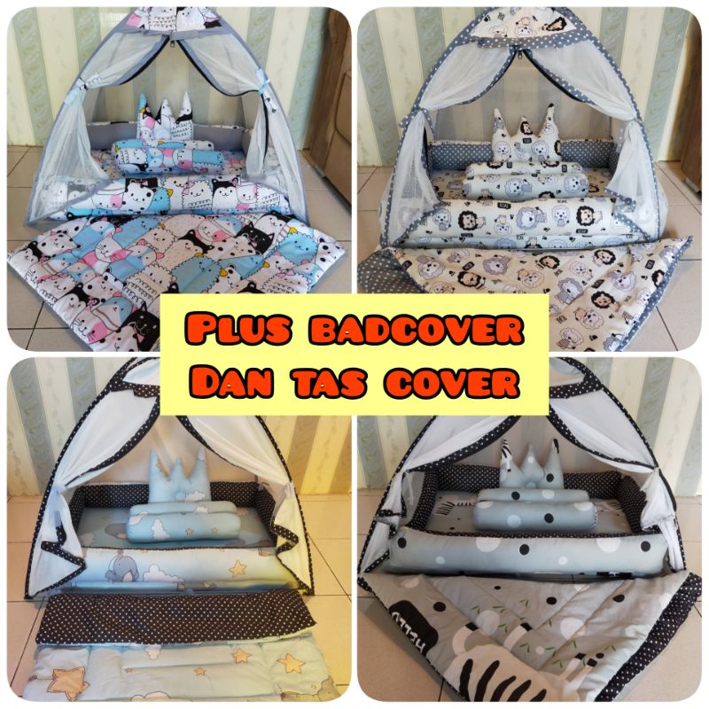 Kasur Bayi kelambu tenda plus bedcover termurah motif karakter