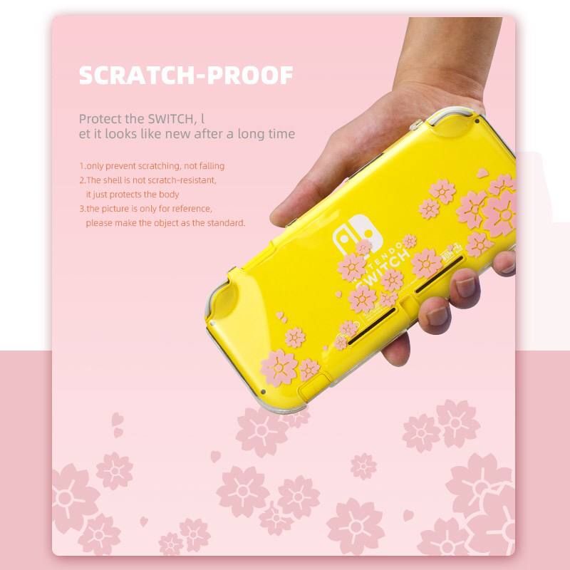 Case Nintendo Switch Lite Casing Floral Sakura Bunga Pink Crystal