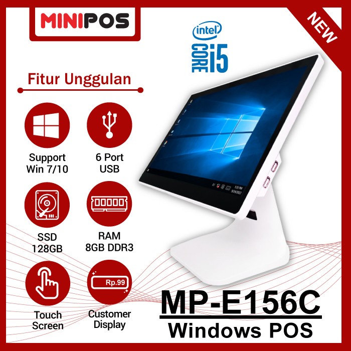 POS Windows All In One MINIPOS MP-E156C Touch Screen 15.6in intel i5