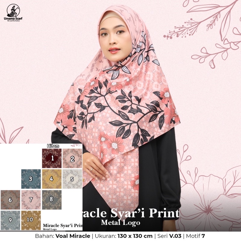 [PART 2] HIJAB SEGIEMPAT VOAL MIRACLE SYARI MOTIF LC