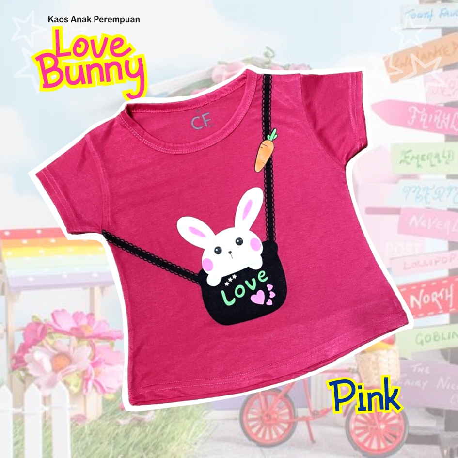 Atasan Kaos Anak Perempuan Love Bunny CKids