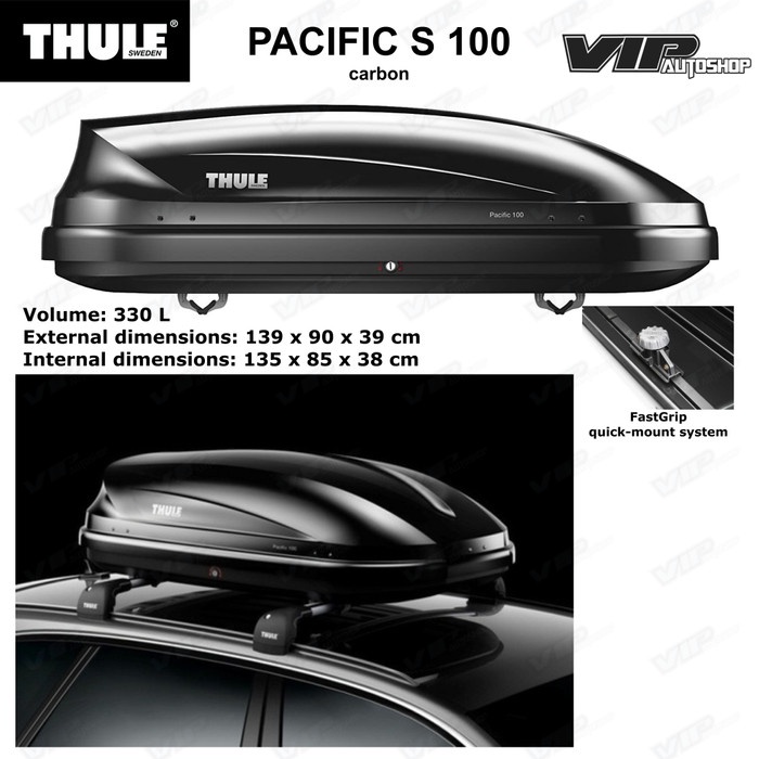 Roofbox roof box THULE original PACIFIC 100 anthracite aeroskin black