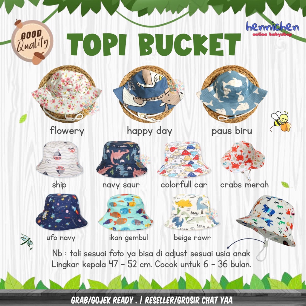 BANYAK MOTIF TERLARIS TOPI BUCKET HAT BUCKET TALI MOTIF LUCU TOPI ANAK BANYAK MOTIF