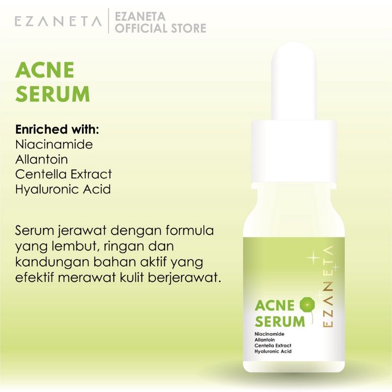 EZANETA Acne Serum 10 mL | Serum Wajah Jerawat Dan Bekas Jerawat BPOm