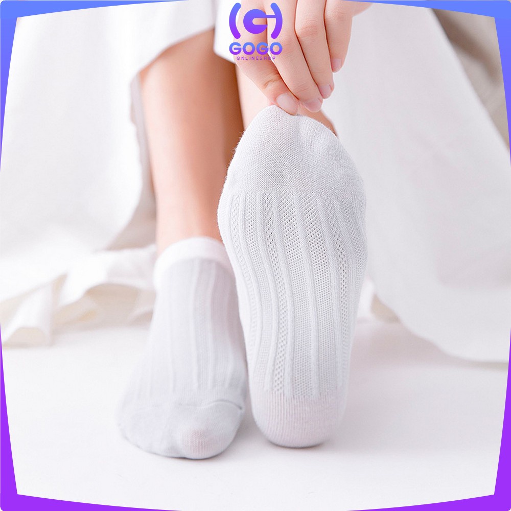 GOGO-P281 Kaos Kaki Wanita Motif Rajut Pattern / Kaus Kaki Pendek Motif Semata Kaki Import Murah Motif Polos