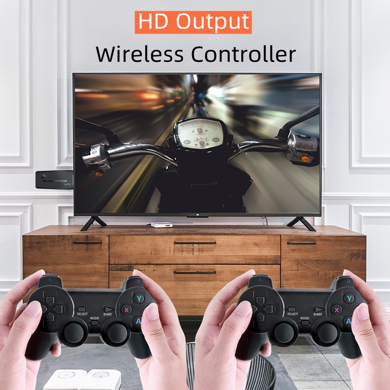 【READY STOCK】Game Stick 4K Game Console Wireless Gamepad HDMI TV Retro Video Game Pengendali Nirkabel Untuk PS1/GBA